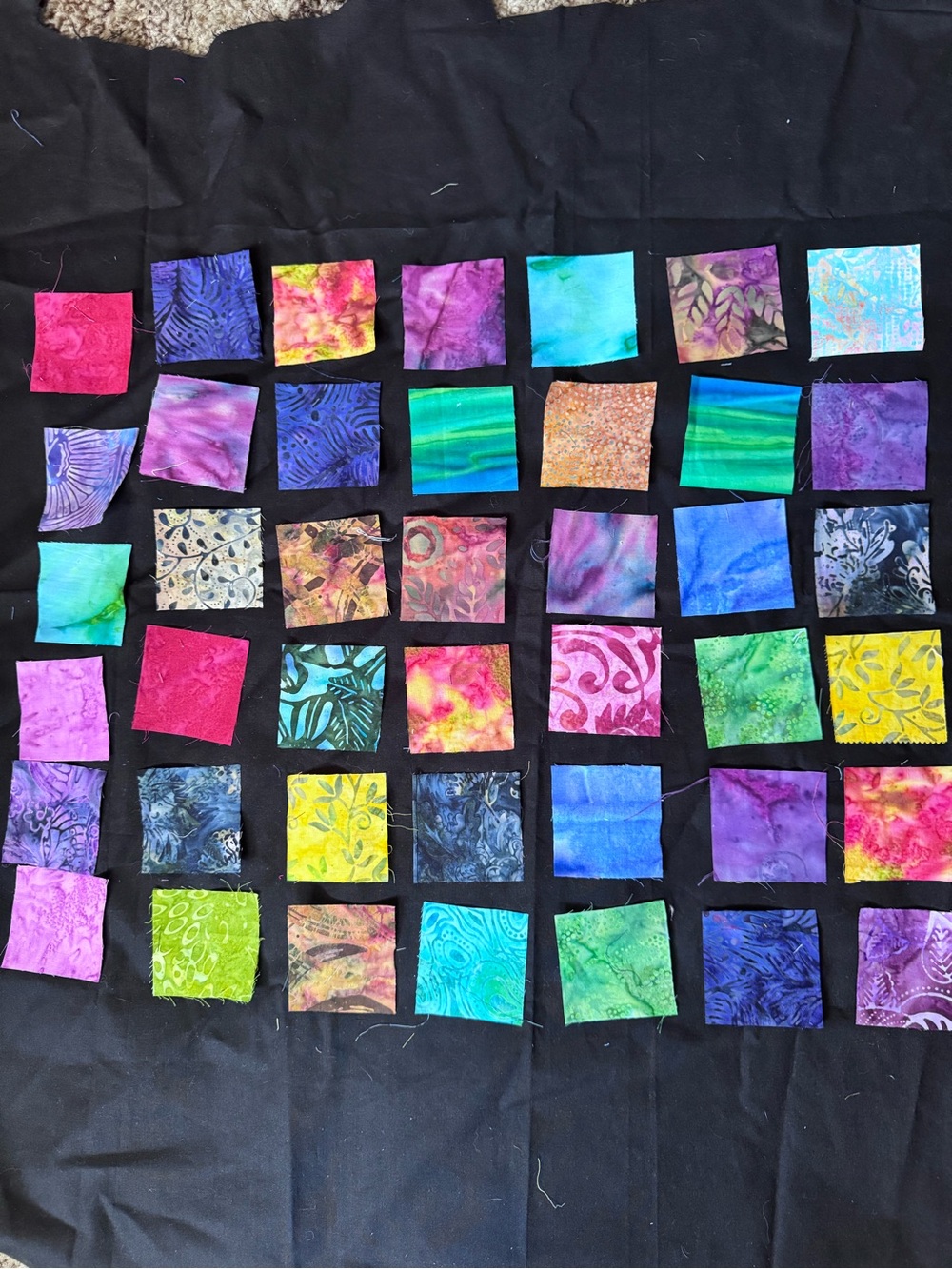 Pre-cut 2.5 x 2.5 batik cotton squares